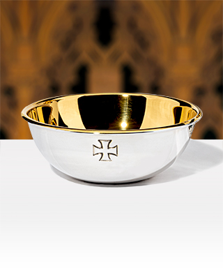 lavabo bowl with engraved pattee cross