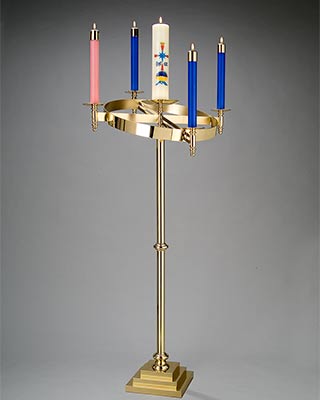 pivoting-top floor standing advent candelabrum